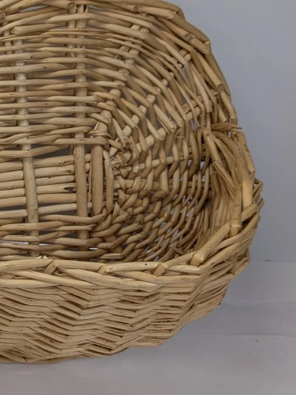 Vintage Wicker Wall Pocket Basket Bust Silhouette Hanging Mail Holder